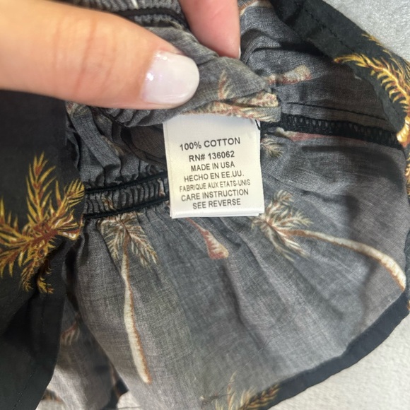 Lavender Brown palm tree peasant top - Picture 5 of 9